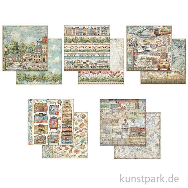 Artikelbild 3 des Artikels “Stamperia Scrapbooking Pad - Art of Travelling, 30,5 x 30,5 cm “