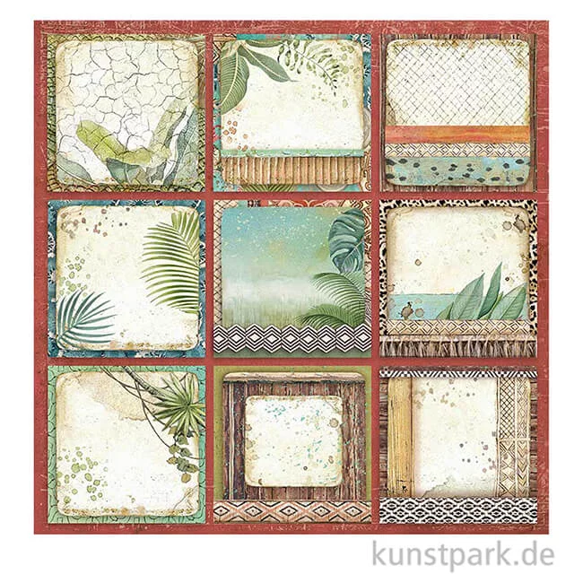 Artikelbild 3 des Artikels “Stamperia Scrappapier - Amazonia Square Tags, 30,5x30,5 cm “