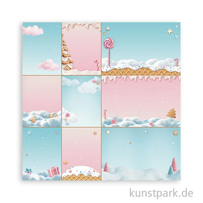 Artikelbild 3 des Artikels “Stamperia Scrappapier - Candy Christmas Cards, 30,5 x 30,5 cm “