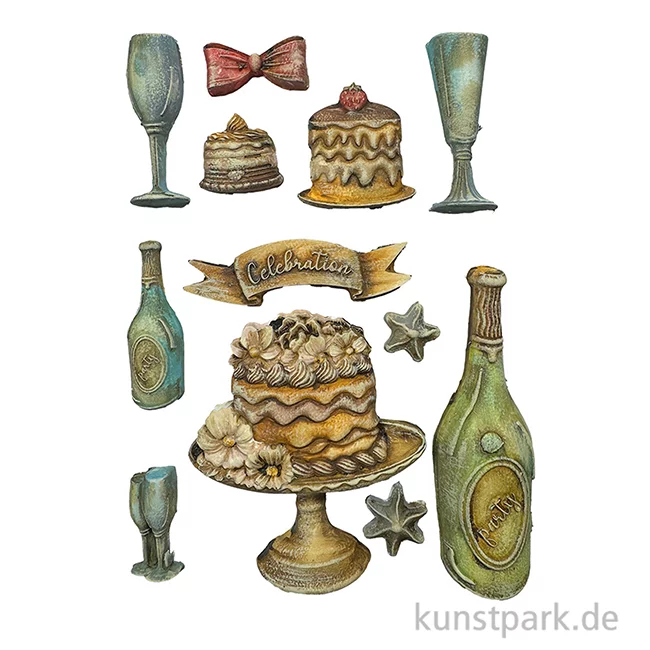 Artikelbild 3 des Artikels “Stamperia Soft Mould (Gießform) - Masquerade Flut and Cakes, A5 “