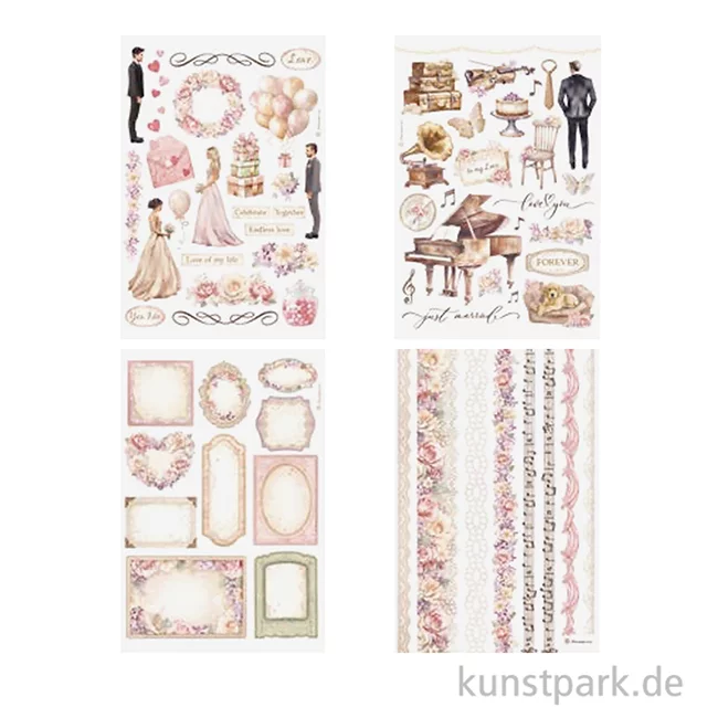 Artikelbild 3 des Artikels “Stamperia Washi Pad - Romance Forever, 8 Blatt, A5 “