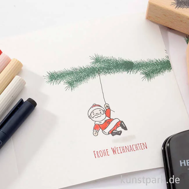 Artikelbild 3 des Artikels “Stempel - Santa Claus hangelt, 4 x 4 cm “