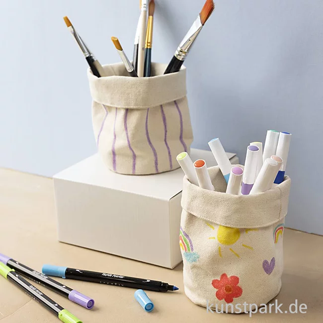 Artikelbild 3 des Artikels “Stoffkörbe, Baumwolle, Natur, Höhe 14,5 cm, Durchmesser 9 cm, 2 Stück “