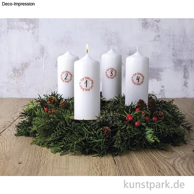 Artikelbild 3 des Artikels “Transferfolie Adventszahlen, 1-4, Rot, je 2,8-3,3 cm, 1 Bogen “
