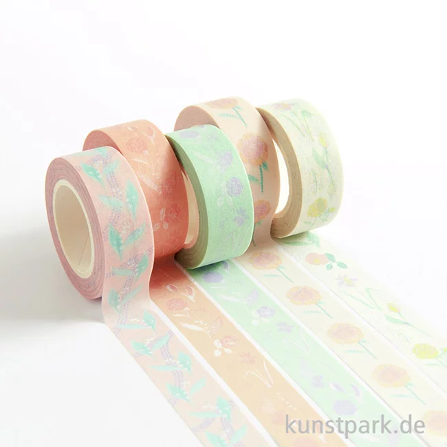 Artikelbild 3 des Artikels “Washi Tape Set - Blumen, Pastell, 5 Stück, je 10 m “