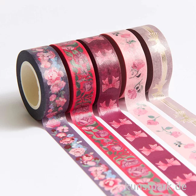 Artikelbild 3 des Artikels “Washi Tape Set - La Vie en Rose, Pink, 5 Stück, je 10 m “