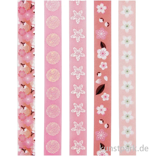 Artikelbild 3 des Artikels “Washi Tape Set - Sakura, Kirschblüten, 5 Stück, je 10m “