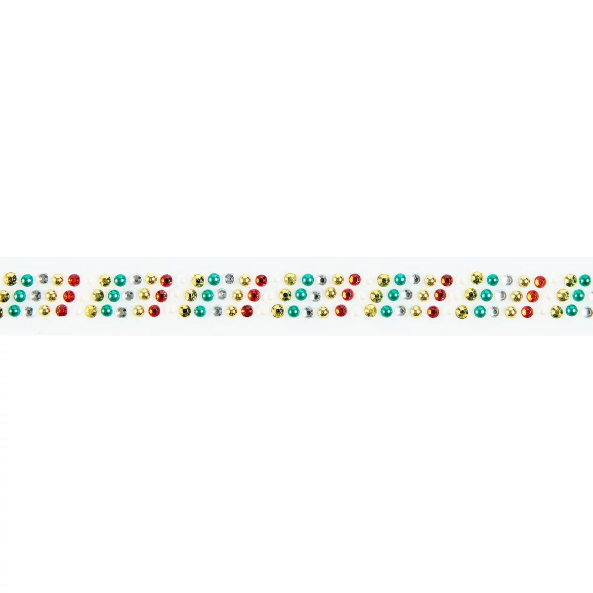 Artikelbild 3 des Artikels “Washi Tape - Strass-Perlen, Stripes, Rot, Grün, Gold, 1,9 x 50 cm “