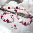 Artikelbild 3 des Artikels “Bastelset Schmuck, Achat Perlenkette + Armband, Pink “