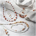 Artikelbild 3 des Artikels “Bastelset Schmuck, Achat Perlenschmuck, Beige, Orange, Perlmuttweiß “