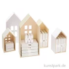 Artikelbild 3 des Artikels “Deko Häuser aus Holz mit Fenstern, verschiedene Größen, 5er Set “