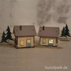 Artikelbild 3 des Artikels “Holzbausatz Lichterhäuser mit LED Lichterkette, 7-10 cm, 46-teilig “