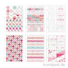 Artikelbild 3 des Artikels “Sticker-Buch für Kreativbücher - Wasserfarbendesign Gold-Koralle-Rot, 8 Bögen “