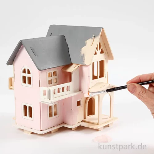 Artikelbild 3 des Artikels “3D-Holzpuzzle Haus mit Balkon, 15,8x17,5x19,5cm “