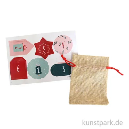 Artikelbild 3 des Artikels “Adventskalender Bastelset - Natur, Juteoptik, 49-teilig “