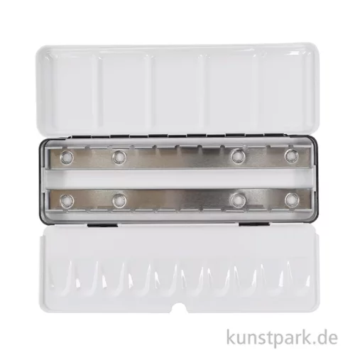 Artikelbild 3 des Artikels “Aquarell-Leerkasten aus Metall für 24 halbe oder 12 ganze Näpfe “