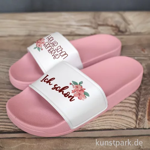 Artikelbild 3 des Artikels “Badelatschen, Rosa-Weiß, Bedruckt, Design, Heute schon genervt “