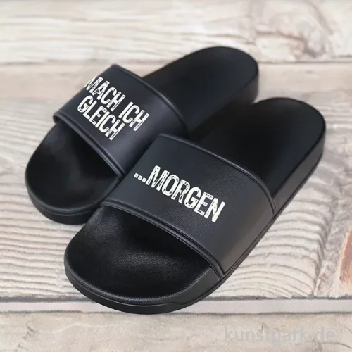 Artikelbild 3 des Artikels “Badelatschen, Schwarz, Bedruckt, Design, Mach ich gleich “