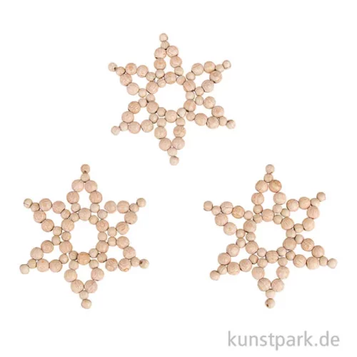 Artikelbild 3 des Artikels “Bastelset Holzperlen Sterne Classic, Material für 3 Perlensterne, 8 cm “