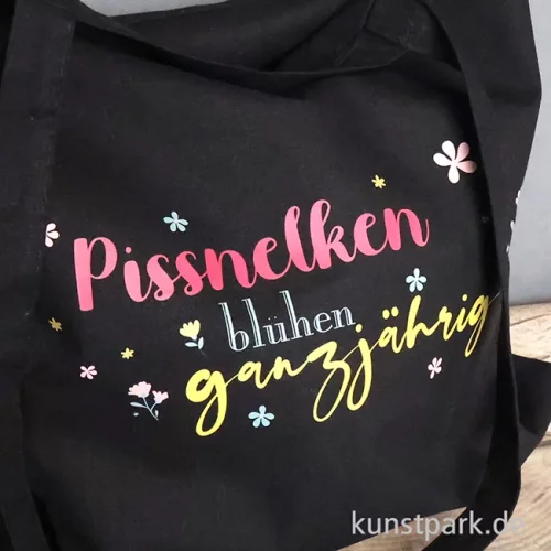 Artikelbild 3 des Artikels “Baumwolltasche, Schwarz, Bedruckt, Design, Pissnelken “