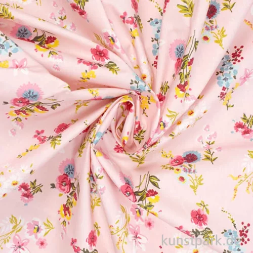Artikelbild 3 des Artikels “Beschichteter Baumwollstoff - Blumen Rosa - 1 m x 1,5 m “