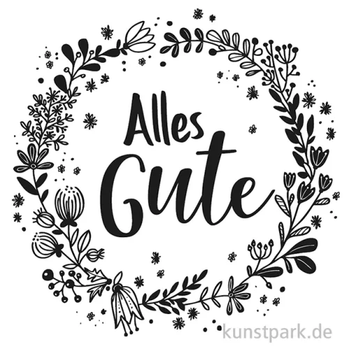 Artikelbild 3 des Artikels “Butterer Stempel - Blütenkranz, Alles Gute, 7 x 7 cm “