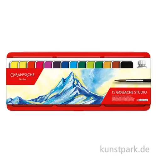 Artikelbild 3 des Artikels “Caran d'Ache Gouache Studio Metalletui mit 14 Farben + Deckweiß “