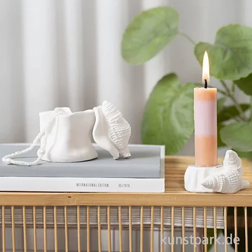 Artikelbild 3 des Artikels “DIY Bastelset - Kerzenhalter + Dose mit Muscheln Modellieren, Weiß “