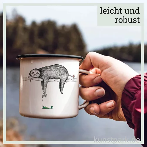 Artikelbild 3 des Artikels “Emailletasse - Faultier, 500 ml “