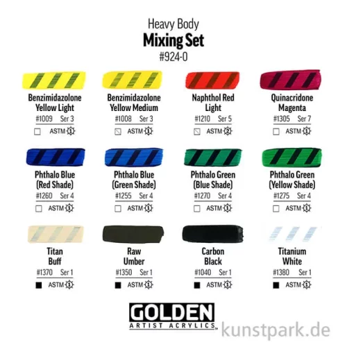 Artikelbild 3 des Artikels “GOLDEN Heavy Body Acryl - Mixing Set, 12 x 22 ml + Glazing Liquid “