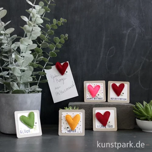 Artikelbild 3 des Artikels “Good old friends - Filzherzmagnet, Happy Birthday “