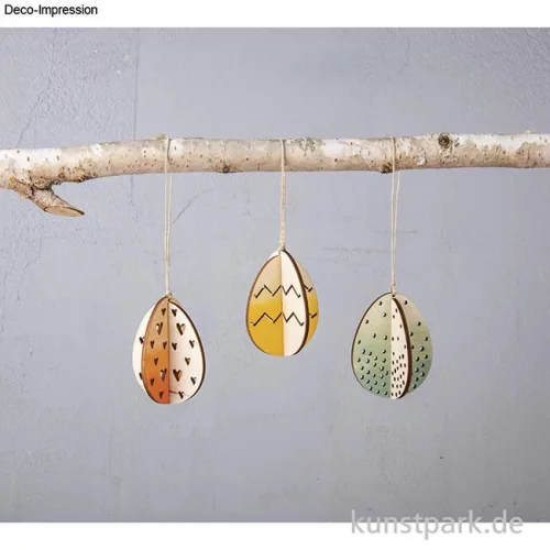 Artikelbild 3 des Artikels “Holz 3D Osterei mit Kordel, Natur, 5,5 x 7 cm, 7-teilig, 3 Stück “