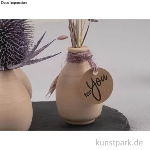 Artikelbild 3 des Artikels “Holz Deko Vase, Mini, Natur, 4,8 - 6,4 cm, 3 Stück “
