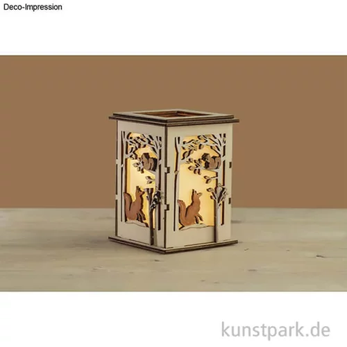 Artikelbild 3 des Artikels “Holzbausatz Tischlaterne Wald, Natur, 8,5 x 8,5 x 11,7 cm, 15-teilig “