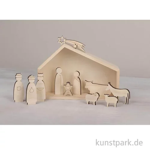 Artikelbild 3 des Artikels “Holzdeko Krippenfiguren, Natur, 1-7,5 cm, Stärke 6 mm, 12 Stück “