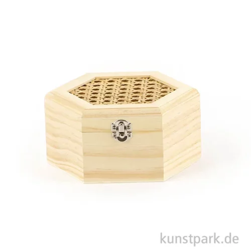 Artikelbild 3 des Artikels “Holzkästchen mit Deckel, Sechseckig, 130 x 60 x 113 mm “