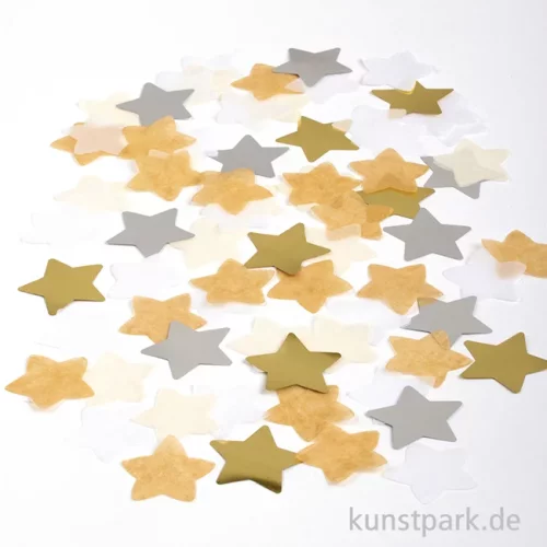 Artikelbild 3 des Artikels “Konfetti Sterne, Durchmesser 3 cm, Silber, Gold, Weiß, Creme, 30g “