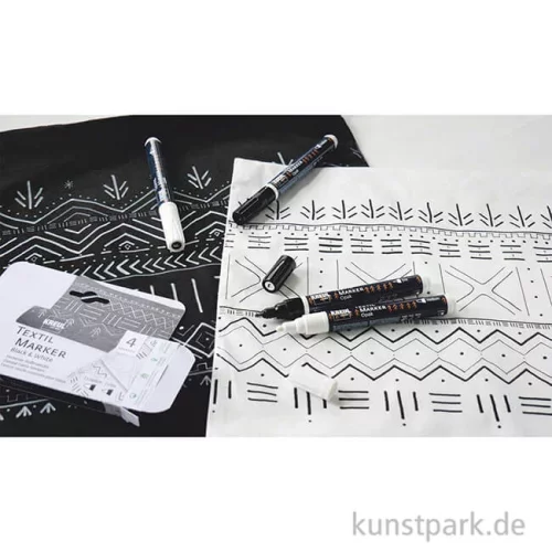 Artikelbild 3 des Artikels “KREUL Textil Marker Opak Set mit 4 Stiften, Schwarz + Weiß “