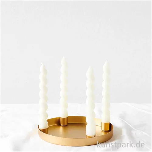 Artikelbild 3 des Artikels “Metalltablett mit 4 magnetischen Kerzenhaltern, Gold “