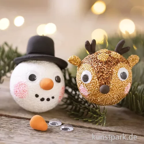 Artikelbild 3 des Artikels “Mini Bastelset Weihnachtskugeln Modellieren, Rentier + Schneemann “