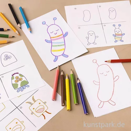 Artikelbild 3 des Artikels “Mini Zeichenset für Kinder - Monster zeichnen lernen “