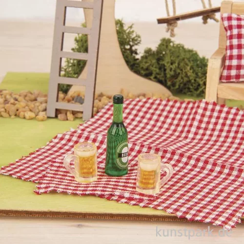 Artikelbild 3 des Artikels “Miniatur Deko Set, Picknick, Decken + Bier, 5-teilig “