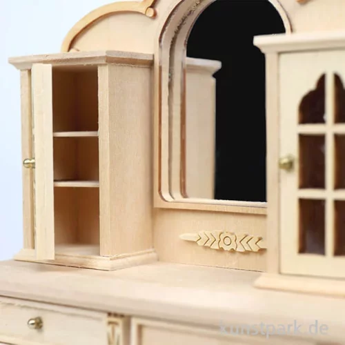 Artikelbild 3 des Artikels “Miniatur Esszimmerschrank mit Spiegel, Naturholz, 10 x 4,5 x 15 cm “