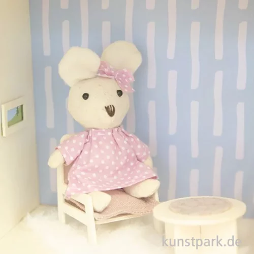 Artikelbild 3 des Artikels “Miniatur Holzbausatz - Wohnzimmer Set, Tisch + 2 Sessel, 9 x 8 cm “