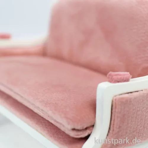 Artikelbild 3 des Artikels “Miniatur Sofa, Louis XVI, Weiß Rosa, 11,5 x 9 x 5 cm “
