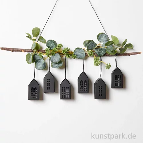 Artikelbild 3 des Artikels “Papphäuser zum Aufhängen, Schwarz, 9 x 4,5 x 4,5 cm, 6 Stück “
