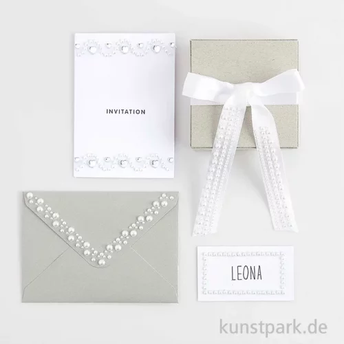 Artikelbild 3 des Artikels “Perlen Tape, Halbperlen Selbstklebend, Offwhite, 1,9 x 50 cm “