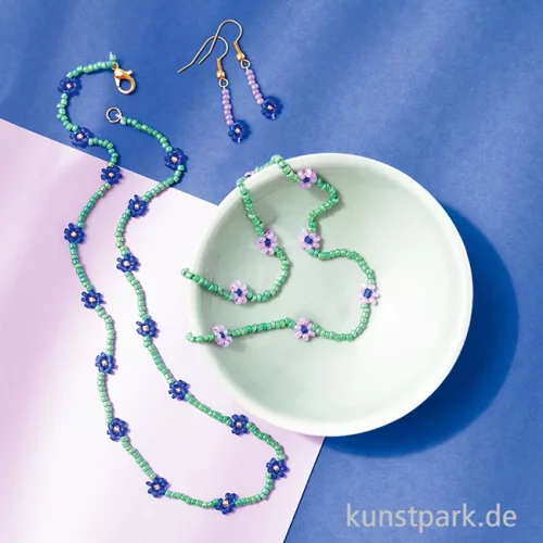 Artikelbild 3 des Artikels “Rocailles Perlen Set - Mermaid, 90g Perlen mit Nylonfäden + Zubehör “