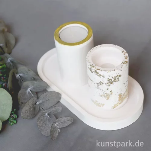 Artikelbild 3 des Artikels “Silikon Gießform - Kerzenhalter für Teelichter + Stabkerzen, ø52x71mm “