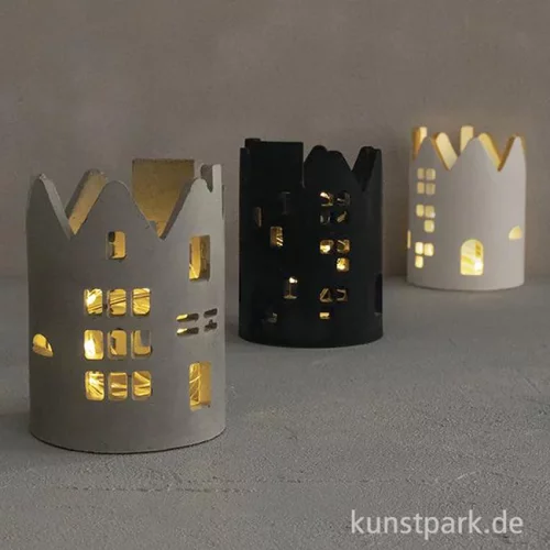 Artikelbild 3 des Artikels “Silikon Gießform - Windlicht Häuser, ø 8 cm, Höhe 11,2 cm “